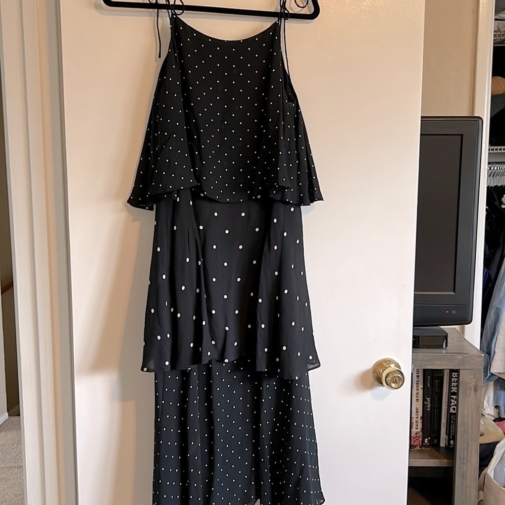 Anine Bing Black and White Polka Dot Midi Dress - Picture 7 of 8